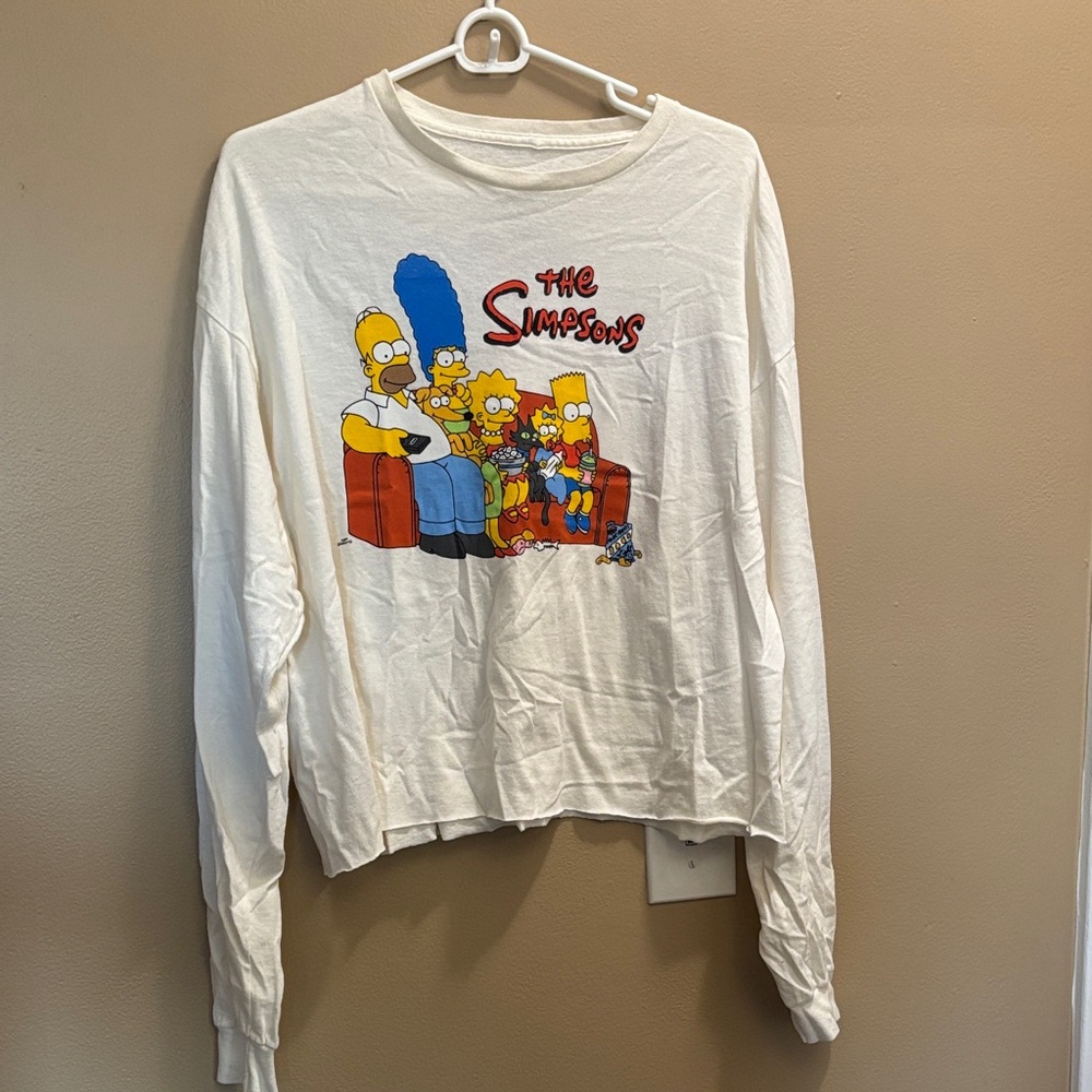 MAD Engine The Simpsons White Crop Top